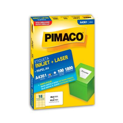 Etiqueta Adesiva Laser/jet A4 361 46,5x63,5 Cx C/100f Pimaco