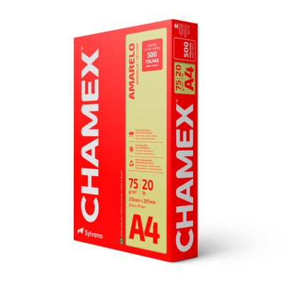 Papel Sulfite A4 75g 210 X 297 Chamex Colors Amarelo 500fls