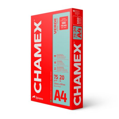 Papel Sulfite A4 75g 210 X 297 Chamex Colors Verde 500fls