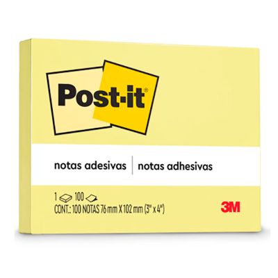 Post-it Amarelo 100 Fls 76 X 102mm 3m