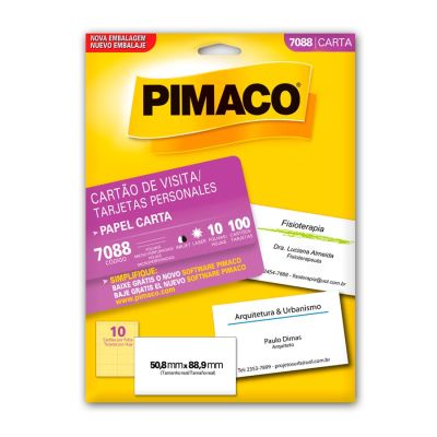 Cartao Visita Branco 7088 180g C/100un Pimaco