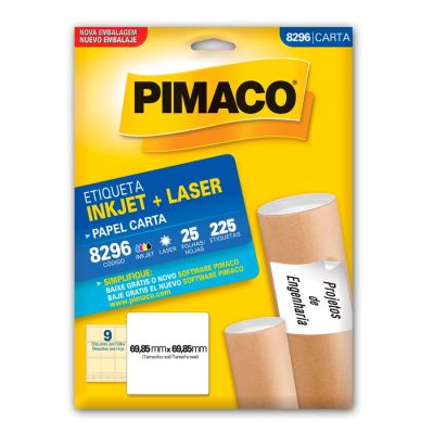 Etiqueta Adesiva Laser/jet Carta 8296 69,85x69,85 P/ Disquete Cx C/25f Pimaco