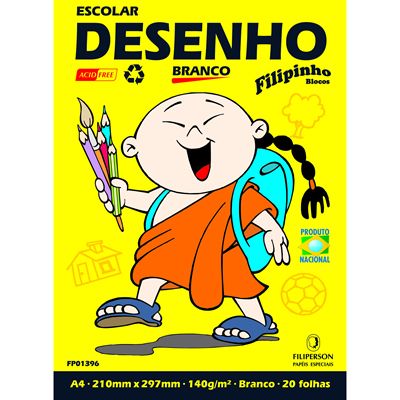 Bloco Desenho Branco A4 140g 20fls Filipaper 1396
