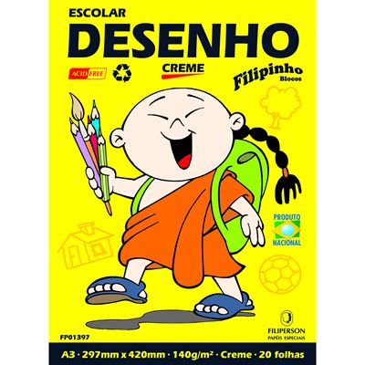 Bloco Desenho Creme A3 140g 20fls Filipaper 1397