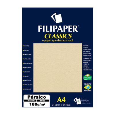 Papel Especial Persico Marfim A4 180g 50fls Filipaper 1430