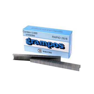 Grampo 26/8 Galvanizado Cx C/ 5000 Bacchi