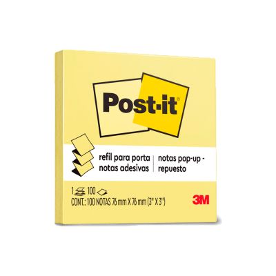 Post-it Refil Amarelo 100 Fls 76 X 76mm 3m
