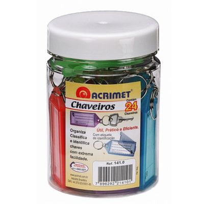 Chaveiro Plastico Sortido C/24 Acrimet 141.0