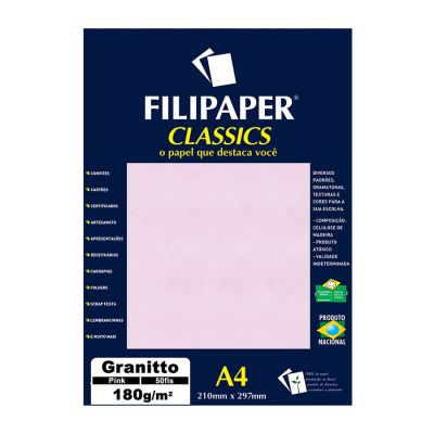 Papel Especial Granito Pink A4 180g 50fls Filipaper 963