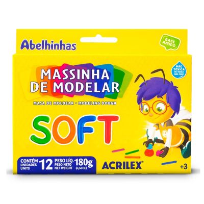 Massa De Modelar C/12 Cores Soft Acrilex 7312