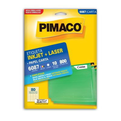 Etiqueta Adesiva Laser/jet Carta 6087 12,7x44,45 Cx C/10f Pimaco
