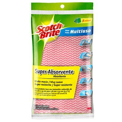 Pano Multiuso Rosa 33x58cm C/5un Scotch-brite 3m
