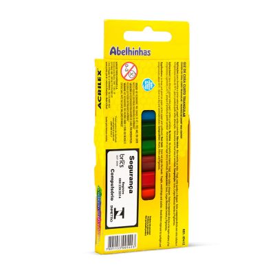 Giz De Cera 12 Cores Curto Triangular 9412 Acrilex