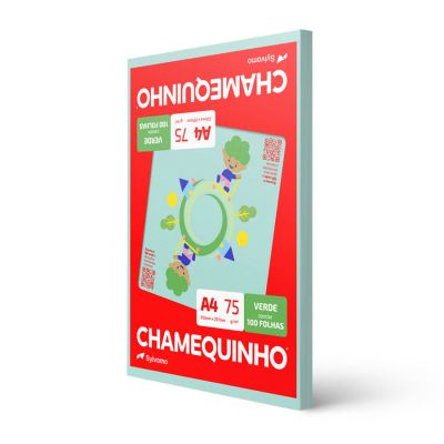 Papel Sulfite A4 75g 210 X 297 Chamequinho Verde 100fls