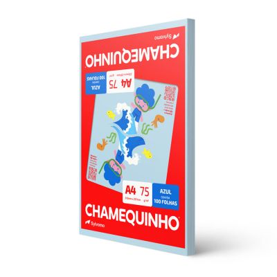 Papel Sulfite A4 75g 210 X 297 Chamequinho Azul 100fls