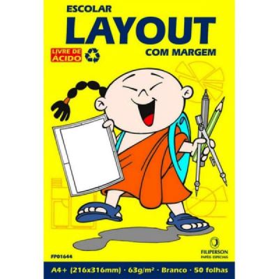 Bloco Desenho Layout A4 63g 50fls C/ Margem Filipaper