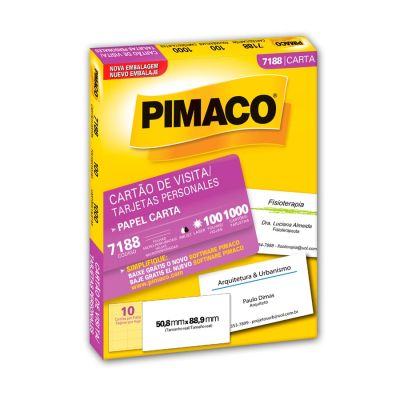 Cartao Visita Branco 7188 180g C/1000un Pimaco