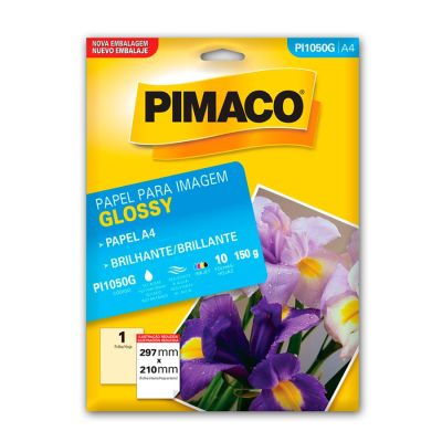 Papel Fotografico A4 150g Glossy Pi-1050g C/10fls Pimaco