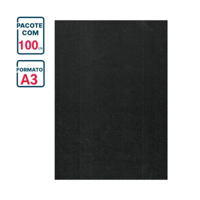Capa Encadernacao A3 Preta Pct C/100