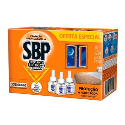 Repelente Eletrico Liquido Refil 35ml 45 Noites C/3 Sbp