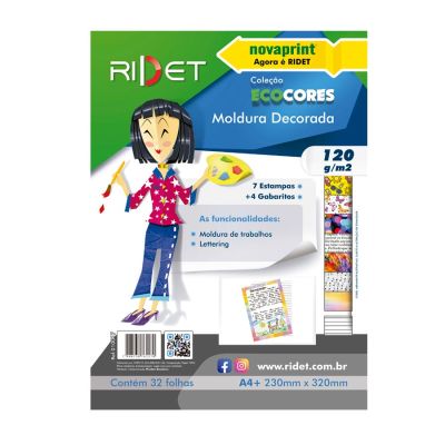 Papel Ecocores Moldura Decorada A4+ 120gr 23x32 Cm 32 Fls Ridet