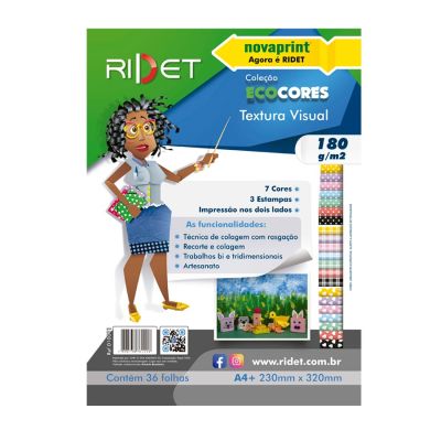 Papel Ecocores Textura Visual A4+ 180gr 23x32 Cm 36 Fls Ridet
