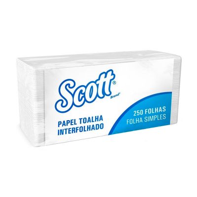 Papel Toalha Interfolhado Branco 22,2 X 21,2cm C/ 250 Fls Scott