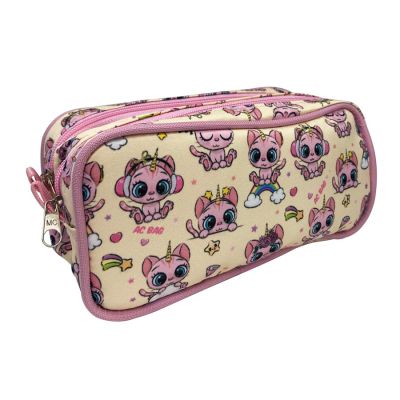 Estojo Escolar Medio Duplo Unicornio Pt-2z-1012 Ac Bag