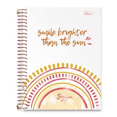 Caderno Espiral Universitario Capa Dura 1x1 80 Fls Sunshine Day Cadersil
