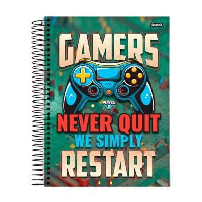 Caderno Universitario Capa Dura 1x1 80fls Player 1 Jandaia