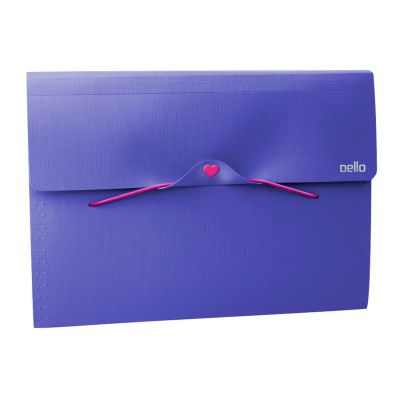 Pasta Sanfonada A4 12 Divisoes Full Color Roxo 6107.r Dello