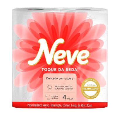 Papel Higienico Folha Dupla Neutro C/64 Rolos De 30m Neve