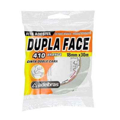 Fita Adesiva Dupla Face Papel 18mm X 30m 410 Adelbras (flow Pack)