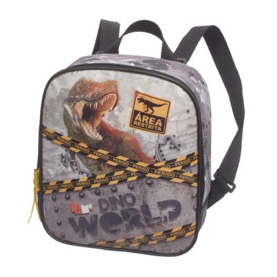 Lancheira Infantil Pack Me Dino World Cinza 998ag11 Pacific