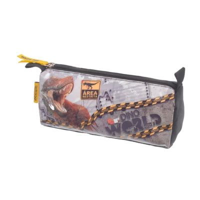 Estojo Escolar Simples Pack Me Dino World Cinza 998ag13 Pacific
