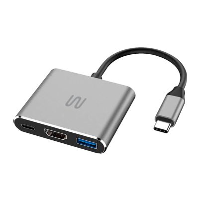 Hub Dock Usb Tipo-c 3 Em 1 Com Hdmi E Usb 3.0, Power Delivery 100w Ac446 Multi