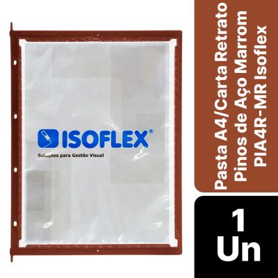 Pasta A4/carta Retrato C/ Pinos De Aco Marrom Pia4r-mr Isoflex