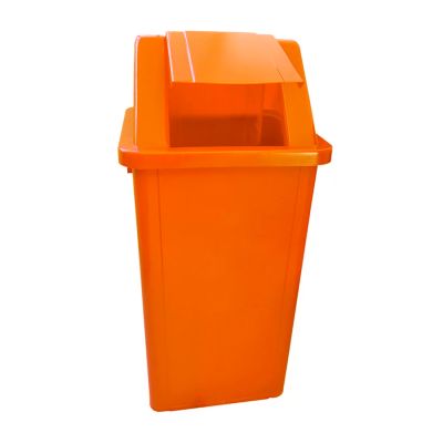 Cesto De Lixo Quadrado 100l Plastico Basculante Laranja Bralimpia Cd11lj