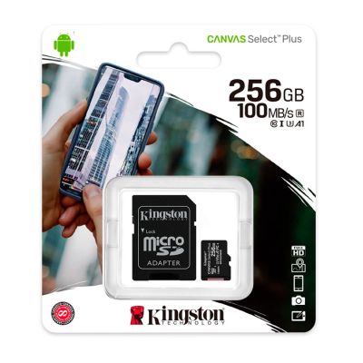 Cartao De Memoria Canvas Select Plus 256gb Classe 10 + 1 Adaptador Sdcs2 Kingston