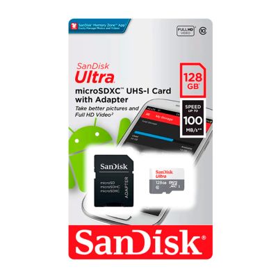 Cartão De Memoria Microsdhc 128gb Classe 10 + 1 Adaptador Sandisk