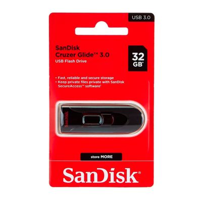 Pen Drive Cruzer Glide 32gb Preto Sdcz600 Sandisk