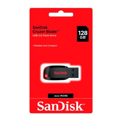 Pen Drive Cruzer Blade 128gb Preto Sdcz50 Sandisk