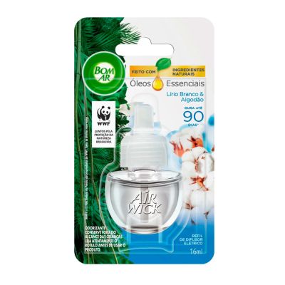 Refil Odorizador Eletrico Lirio Branco E Algodao 16ml Bom Ar
