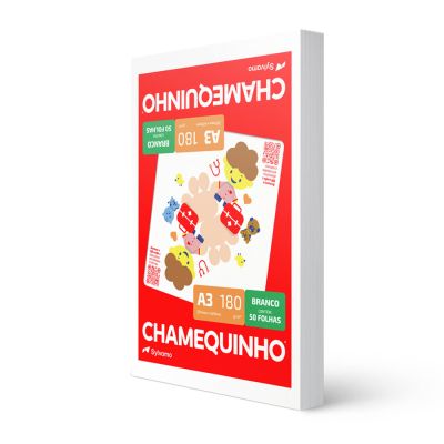 Papel Sulfite A3 180g 60kg Chamequinho Branco 50fls
