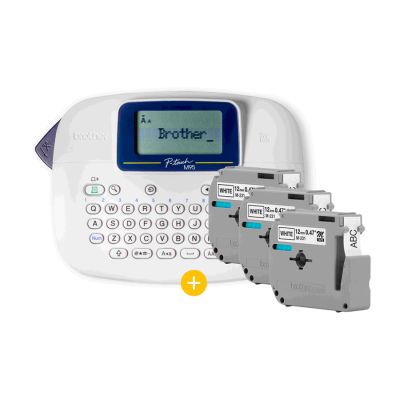 Rotulador Eletronico Ptm95wtbp Branco + 3 Fitas Preto/branco 12mm X 8m Brother