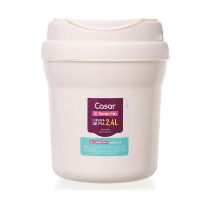 Cesto De Lixo Pia Plastico Casar 2,4 L Branco Sanremo 357