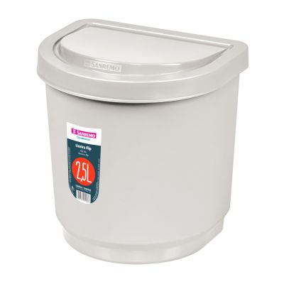Cesto De Lixo Pia Flip Plastica 2,5l Bege Sanremo Sr2203