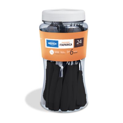 Faqueiro Itaparica 24pcs Preto Brinox