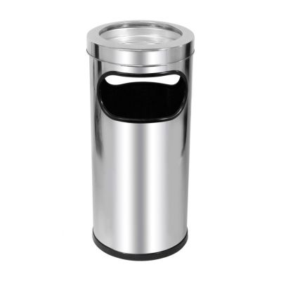 Cesto De Lixo C/cinzeiro 24x50 Inox Jsn C2