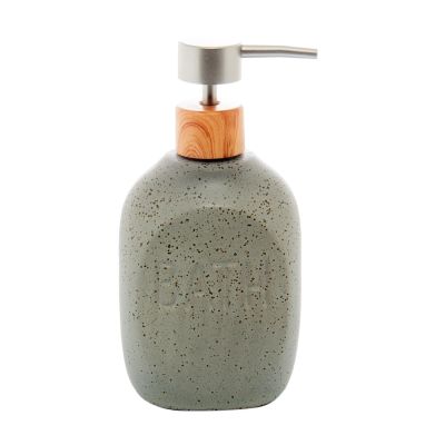 Porta Sabonete Liquido Ceramica Granilite Bath Cinza 430ml Lyor Www
